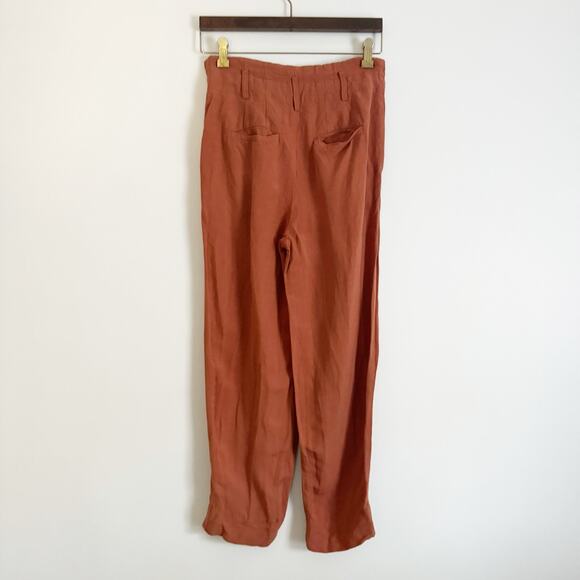 MADEWELL Linen Blend High Rise Crop Pants Rust 0 - Picture 7 of 11